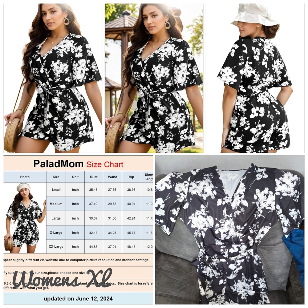 Women's Black Floral Romper